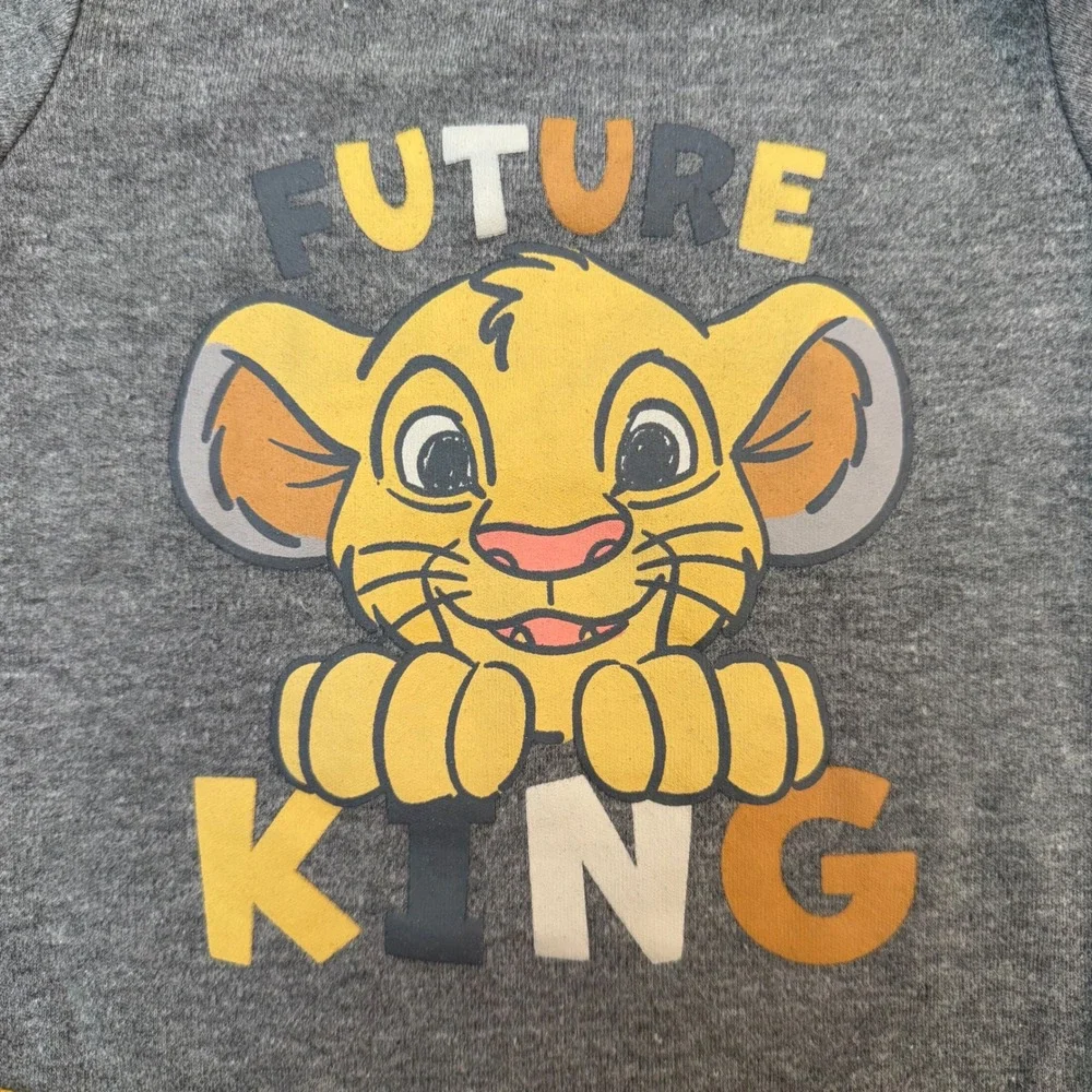 Disney Baby Lion King Simba Future King Gray‎ Gold Bodysuit 6-9M One Piece Snap